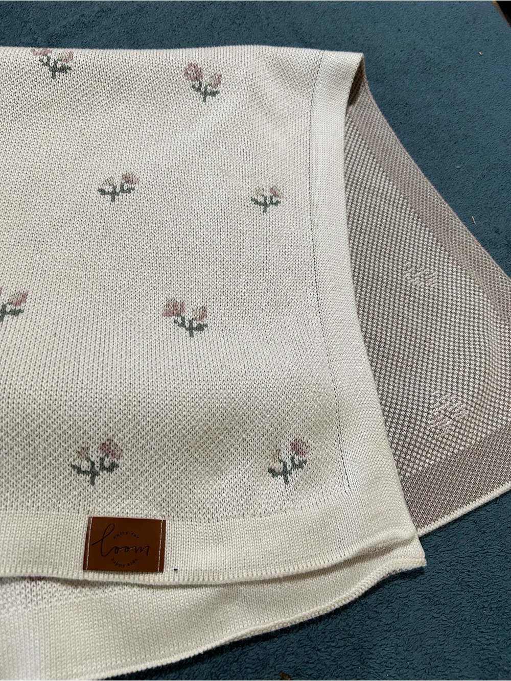 bloom Ivory Knit Pullover with Pink Floral Embroidery